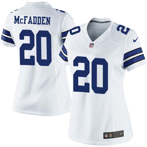 Women's Limited Darren McFadden Nike Jersey White Road - #20 NFL Dallas Cowboys